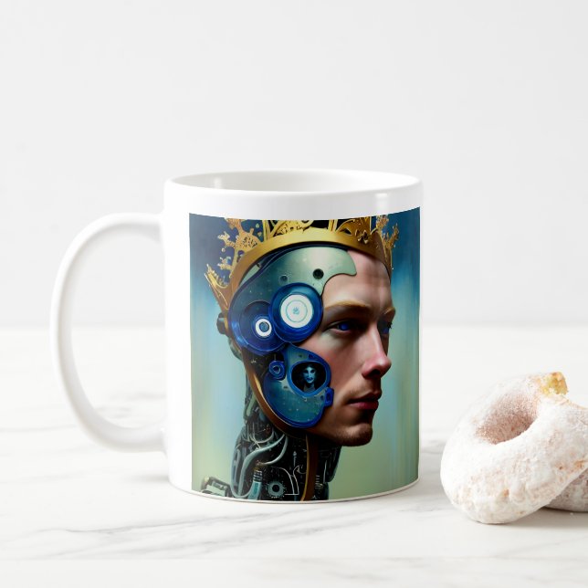 Taza De Café King Mug, el cibernetico de la corona (Con donut)