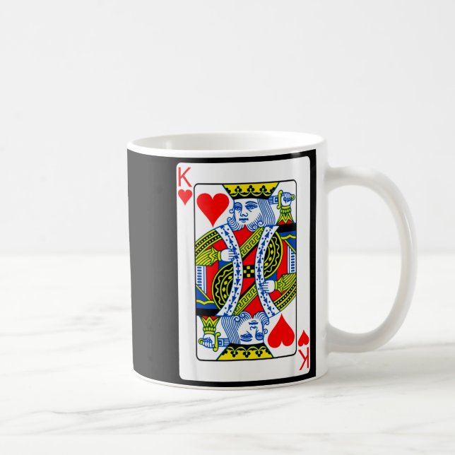 Taza De Café King Of Hearts Playing Card Valentine Costume  (Derecha)