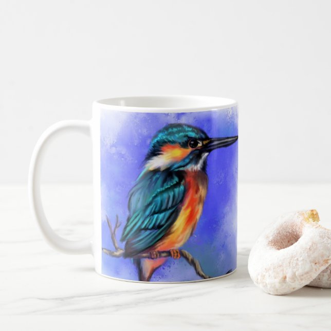 Taza De Café Kingfisher Bird Mug (Con donut)