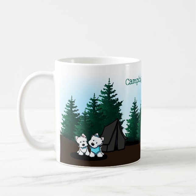 Taza De Café KiniArt Westie Camping Coffee Mug (Izquierda)