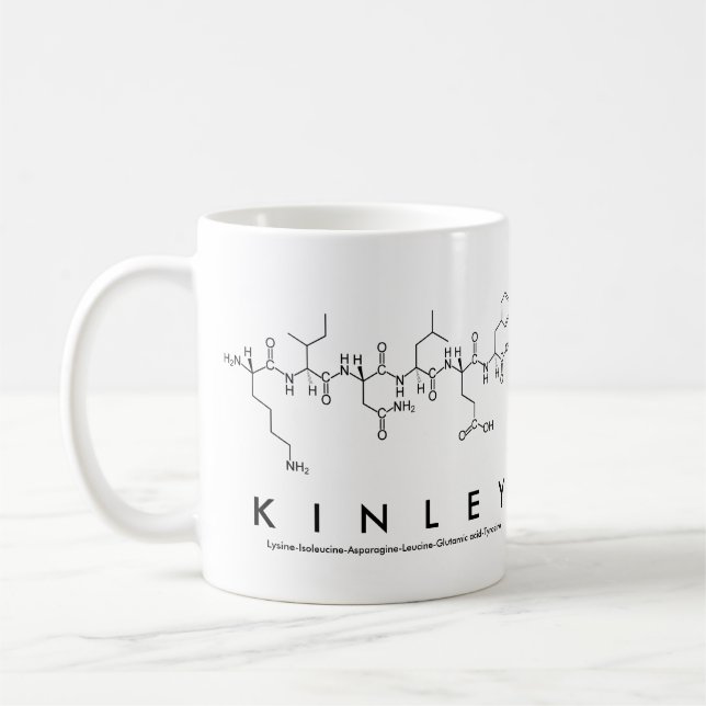 Taza De Café Kinley peptide name mug (Izquierda)