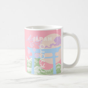 Taza De Café Kioto Japón: Arte de viajes, Pastel rosa