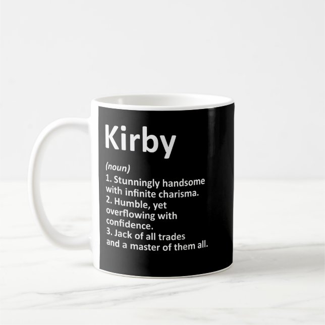 Taza De Café KIRBY Definición Personalizada Nombre Gracioso Cum (Izquierda)