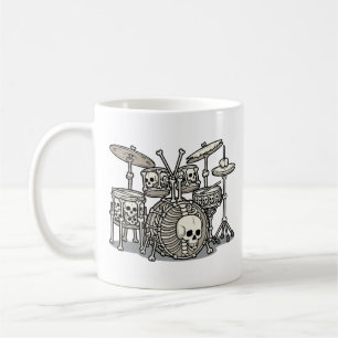 Taza De Café Kit de batería de esqueleto de Heavy Metal
