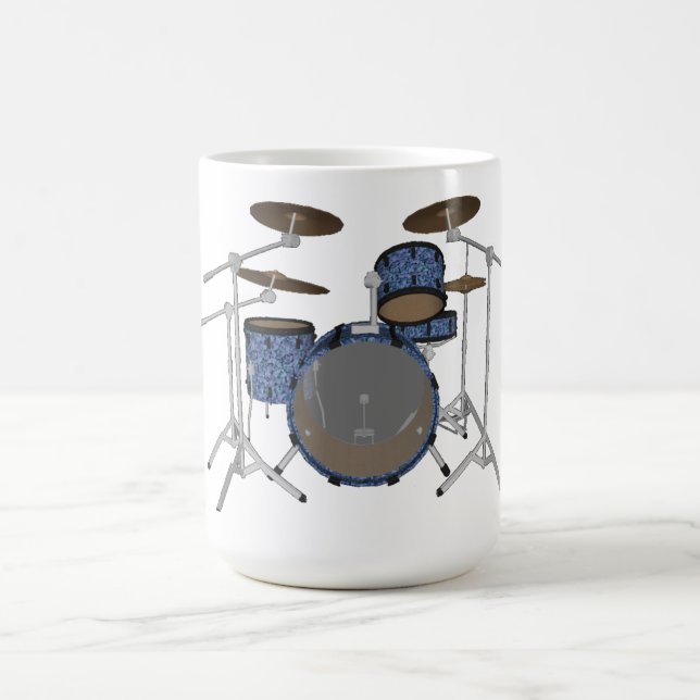 Taza De Café Kit de tambor de jazz: Conjunto de tambores azules (Centro)