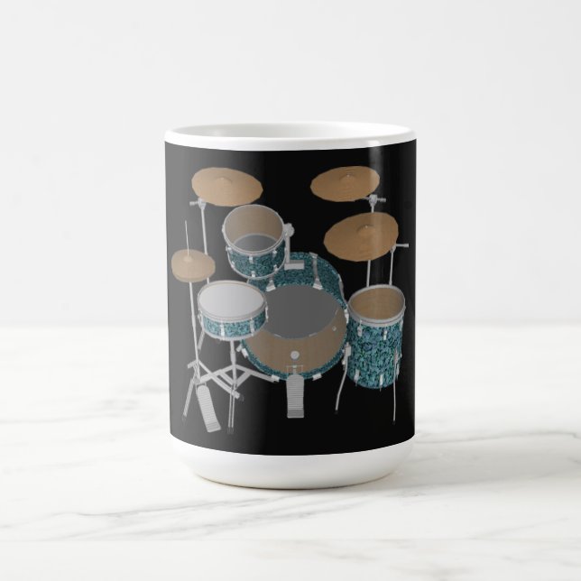 Taza De Café Kit de tambor de jazz: Conjunto de tambores verdes (Centro)
