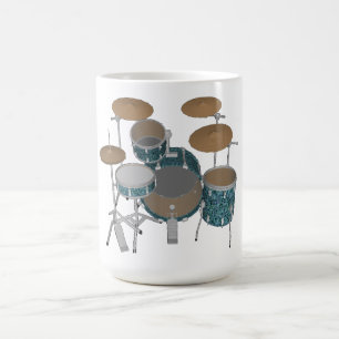 Taza De Café Kit de tambor de jazz: Conjunto de tambores verdes