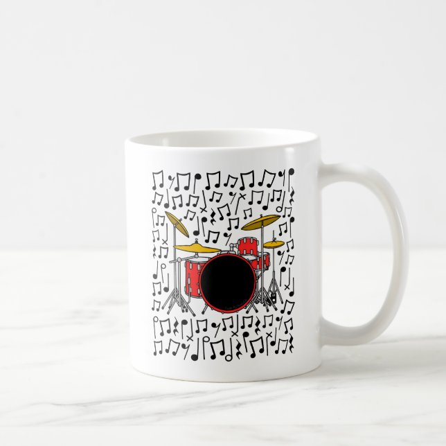 Taza De Café Kit de tambor Notas musicales Músico de percusión  (Derecha)