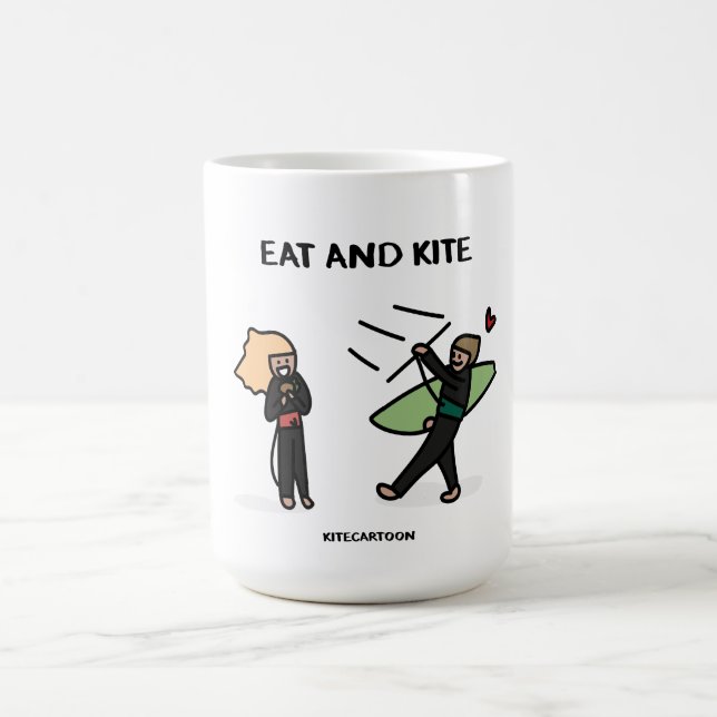 Taza De Café Kiteboarding/kitesurfing - Comida y cometa (Centro)