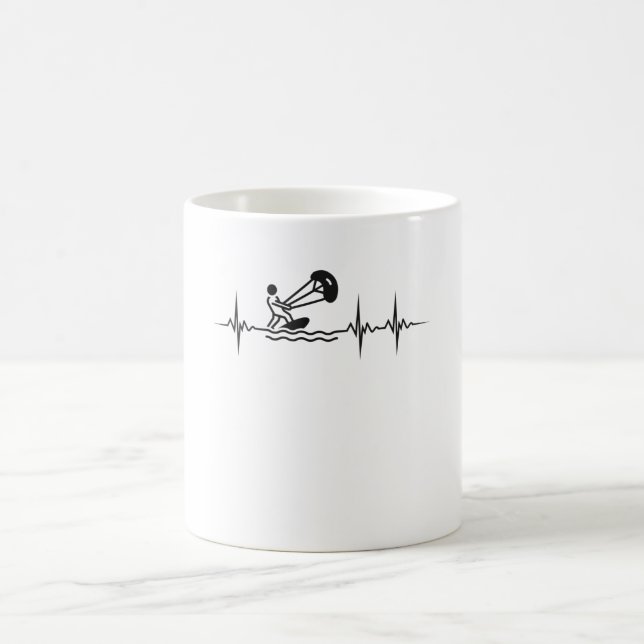 Taza De Café Kitesurfer Heartbeat Kitesurfing Pulse Kings (Centro)
