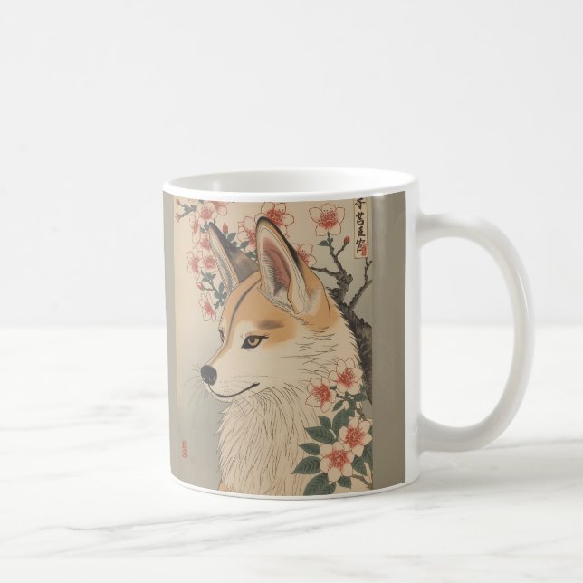Taza De Café Kitsune & cherry blossom (Derecha)