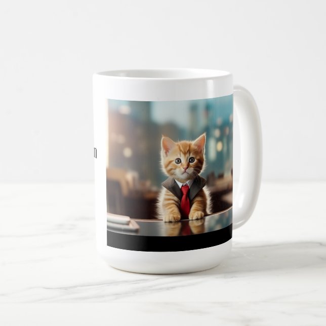 Taza De Café Kitten de negocios (Anverso derecho)