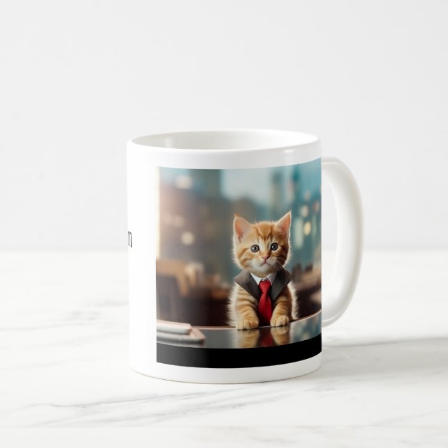 Taza De Café Kitten de negocios (Anverso derecho)