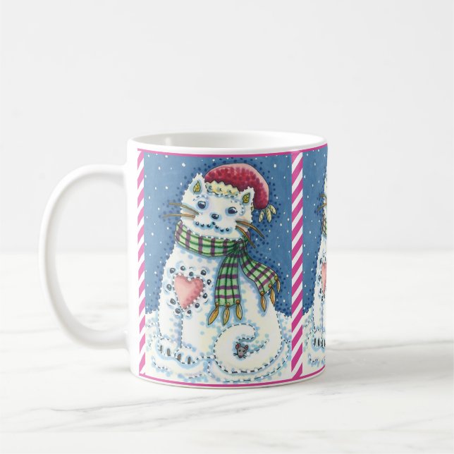 TAZA DE CAFÉ KITTEN DE NIEVE, GATO Y RATÓN DE NIEVE (Izquierda)