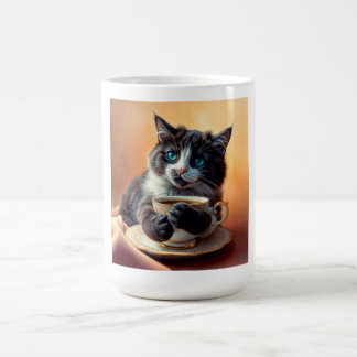Taza De Café Kitten de ojos azules