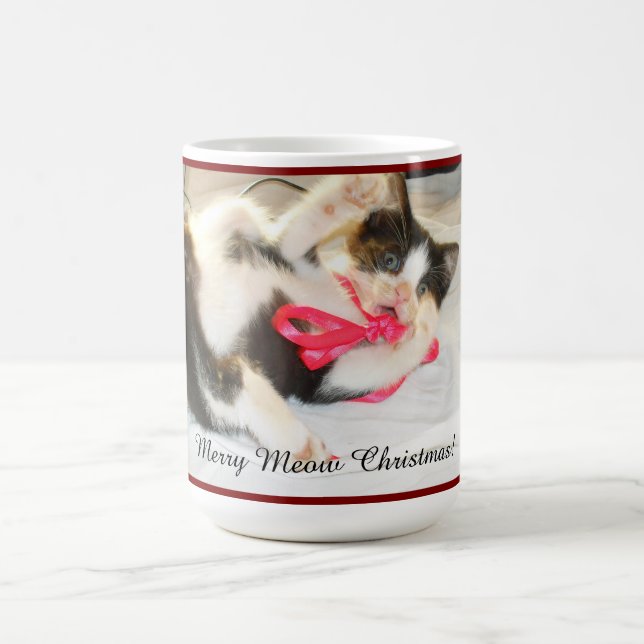 Taza De Café Kitten Keepsake Photo Text, Snowflake, Customize, (Centro)
