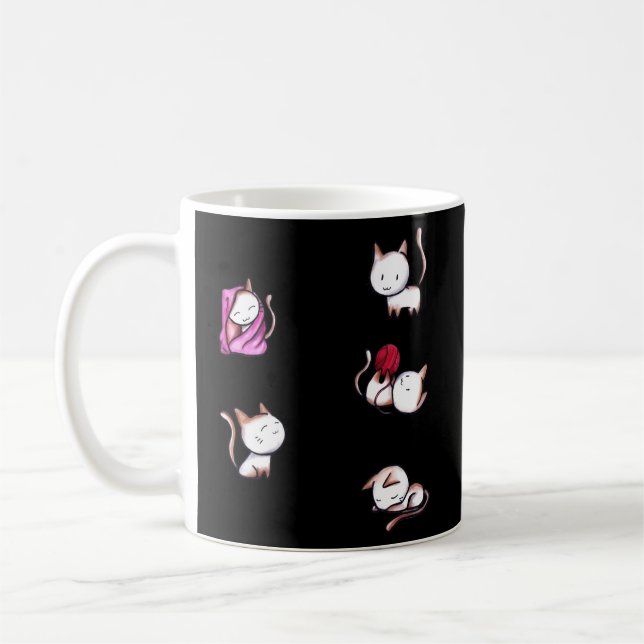 Taza De Café Kitty Cálido Ball De Fur Happy Kit (Izquierda)
