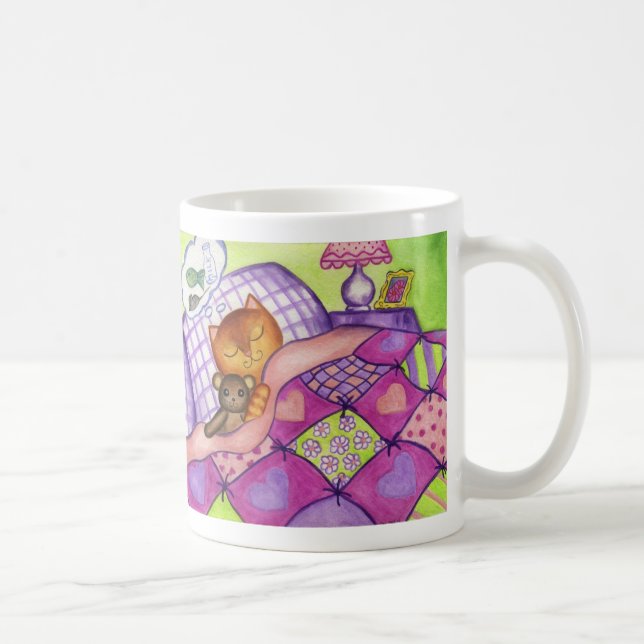 Taza De Café Kitty Cat Teddy Bear Quilt Mug (Derecha)