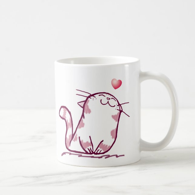 Taza De Café Kitty Love (Derecha)