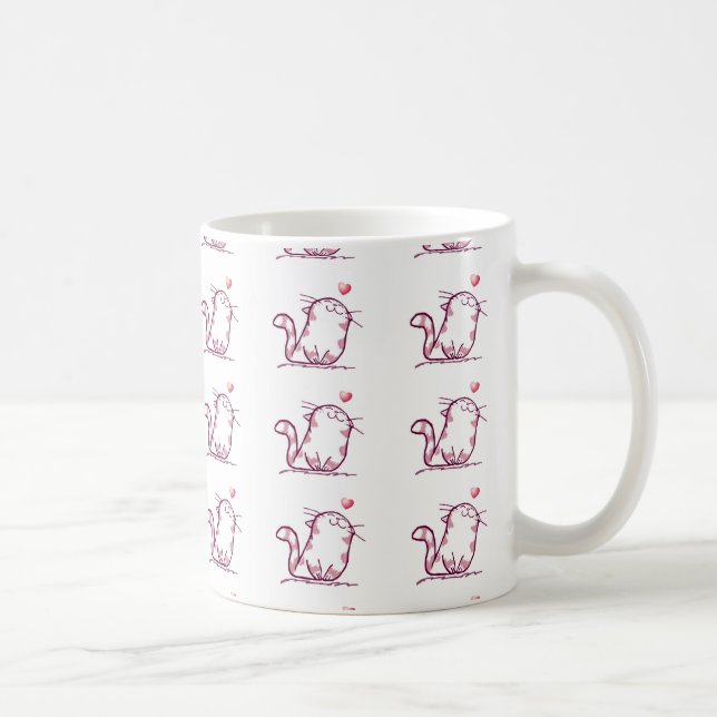 Taza De Café Kitty Love (Derecha)