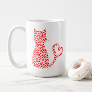 Taza De Café Kitty Red Heart Love Coffee Mug