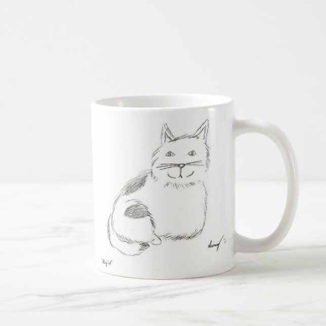 Taza De Café Kitty Sketch Mug (Derecha)