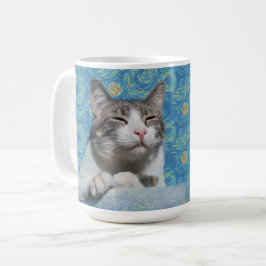 Taza De Café Kitty Starry Night