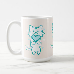 Taza De Café Kitty verde azulado