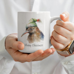 Taza De Café Kiwi navideño acogedor, personalizado