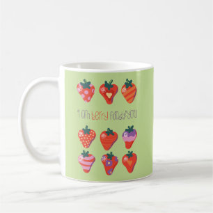 Taza De Café Kiwi Soy Berry Fond of You Illustrated Strawberry