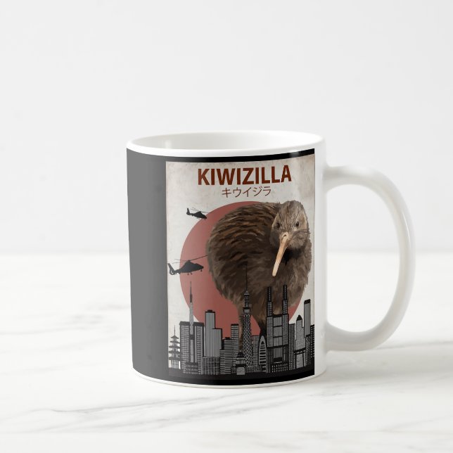 Taza De Café Kiwizilla Funny Kiwi New Zealand Bird Lovers Gift  (Derecha)