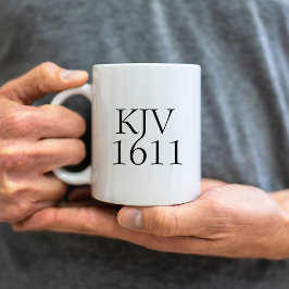 Taza De Café KJV AV 1611 Tipografía negra
