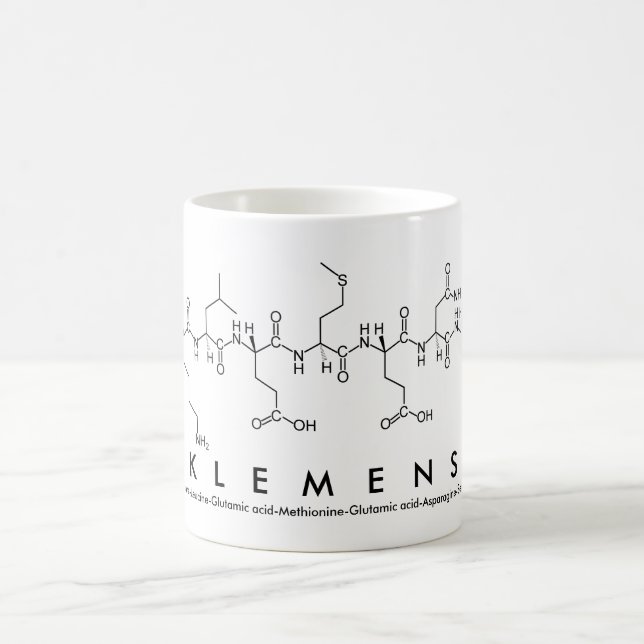Taza De Café Klemens peptide nombre mug (Centro)