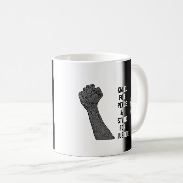 Taza De Café Kneel por la paz y la justicia (Anverso derecho)