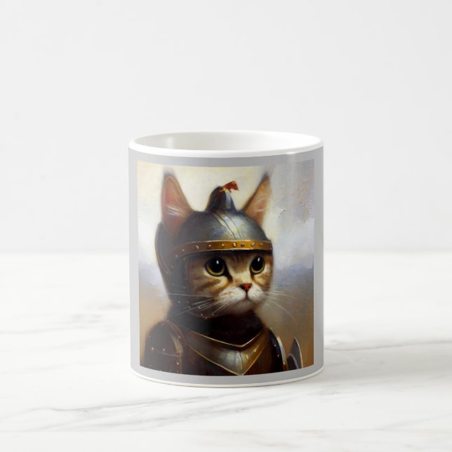 Taza De Café Knight medieval del gato (Centro)