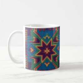 Taza De Café Knitted Butterfly & Colorful Floral Mandala 