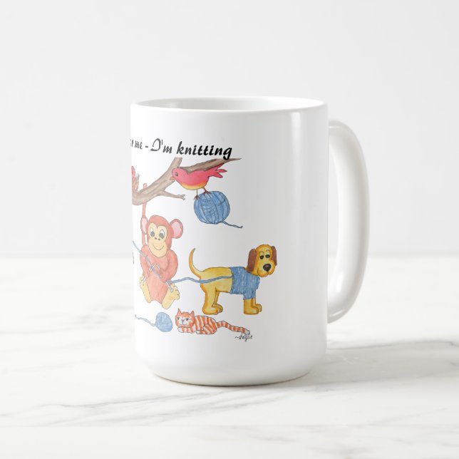 Taza De Café Knitting - Don't Bother Me, I'm Knitting (Anverso derecho)