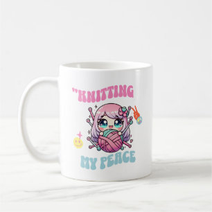 Taza De Café Knitting My Peace – Kawaii mindful design for knit