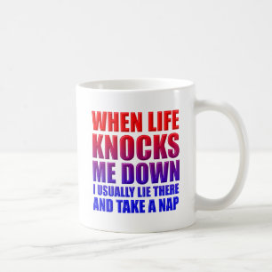 Taza De Café Knock Down Nap Funny Mug