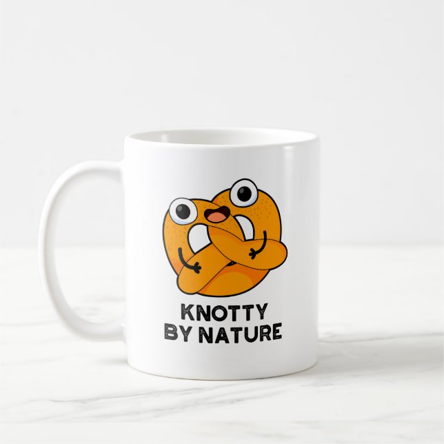 Taza De Café Knotty Por Naturaleza Funny Pretzel Pun (Izquierda)