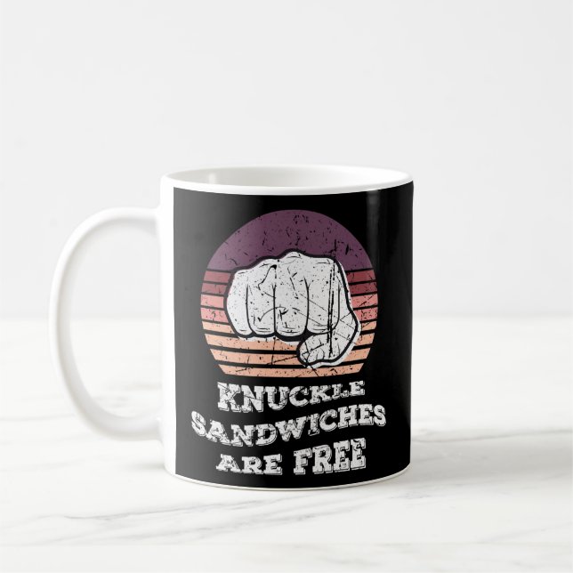 Taza De Café Knuckle Sandwiches Son Guantes De Boxer Gratuitos (Izquierda)