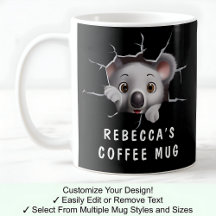 Koala Adorable En Una Taza. Novedad Para Amante De