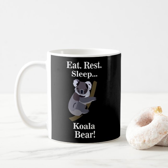 Taza De Café Koala Bear Funny (Con donut)