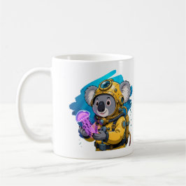Taza De Café Koala Deep Sea Diver Cute Cartoon Explorer