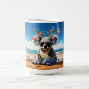 Taza De Café Koala en la playa con cuernos y adornos