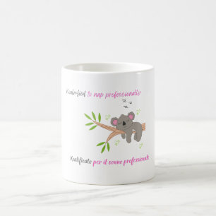 Taza De Café Koala, experto en Nap, bilingüe, aguafiestas, Koal