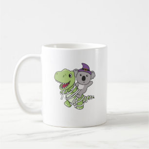 Taza De Café Koala Happy Halloween T-rex Mummy Costume