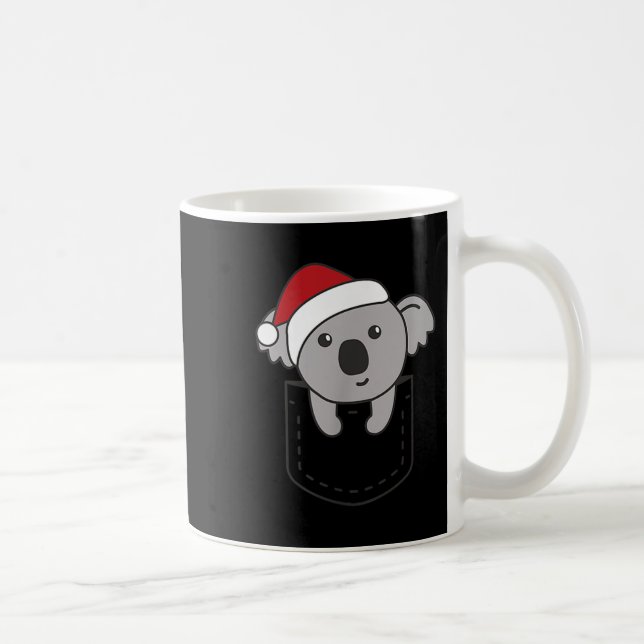 Taza De Café Koala In Cket Christmas Cute Koala In Breast Cket  (Derecha)