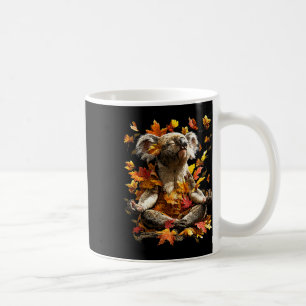 Taza De Café Koala Pacífico Hojas de Otoño Meditando Animal Yog