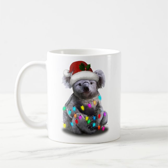 Taza De Café Koala Sentado Con Navidades Enfoca La Temporada De (Izquierda)